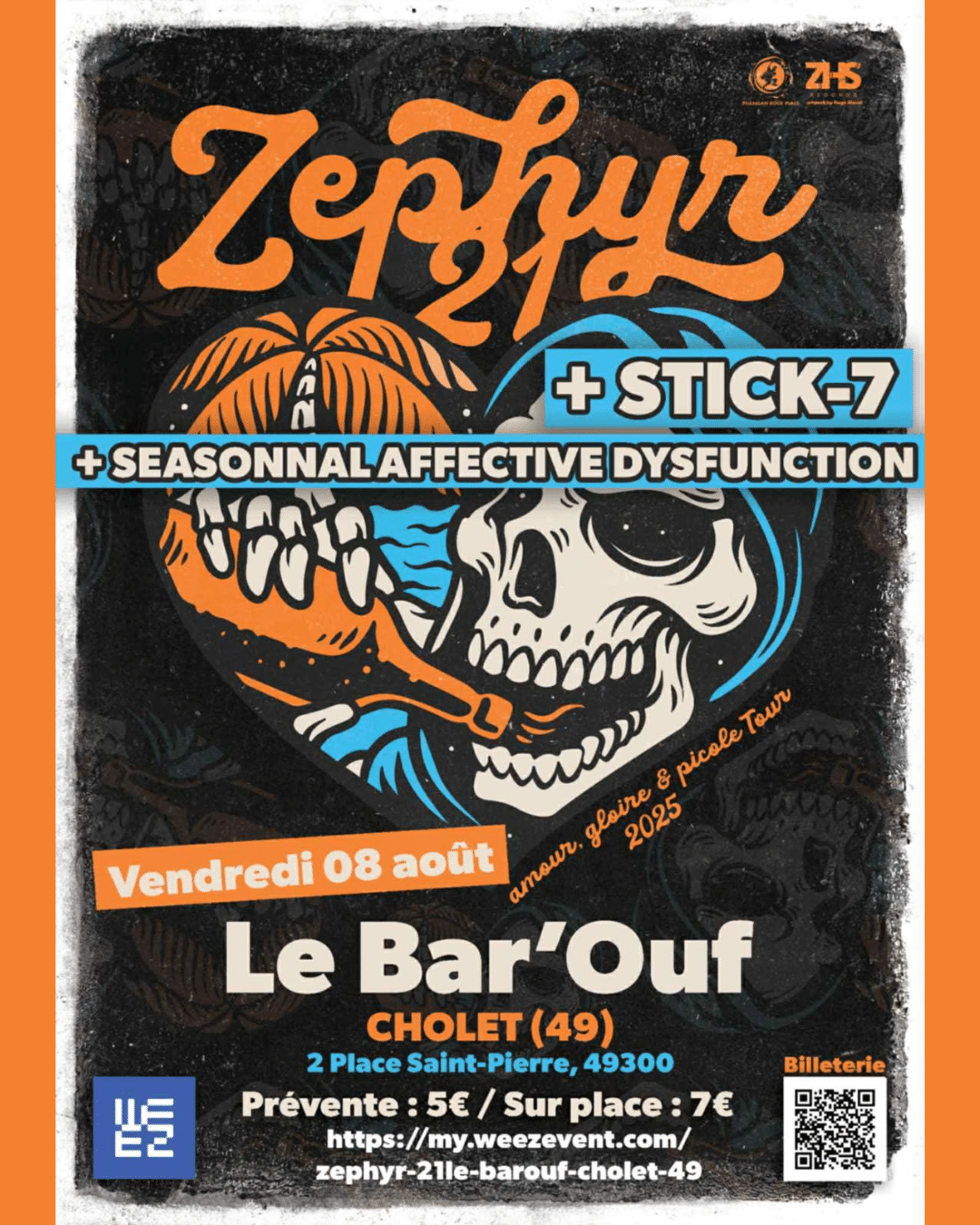 Concert ZEPHYR 21 + STICK 7 + SEASONNAL AFFECTIVE DYSFONCTION